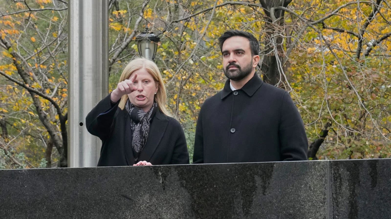 New York City officials speaking to reporters. File photograph.