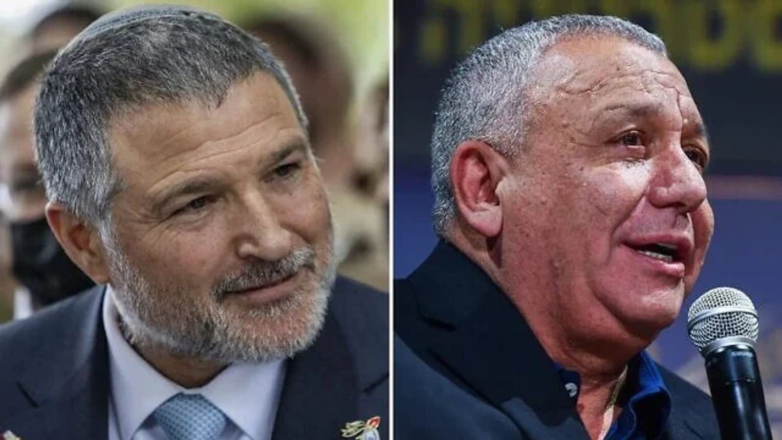 Split screen photographs of Shin Bet chief David Zini and opposition leader Gadi Eisenkot. תצלום ארכיון.