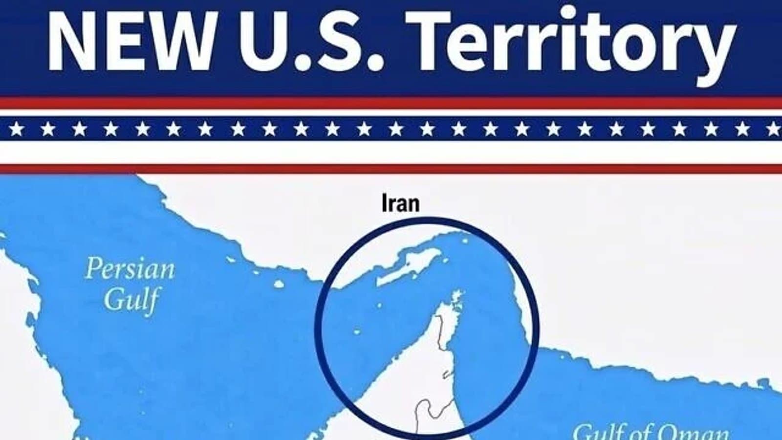A graphic posted by Donald Trump labelling the Strait of Hormuz as new US territory.