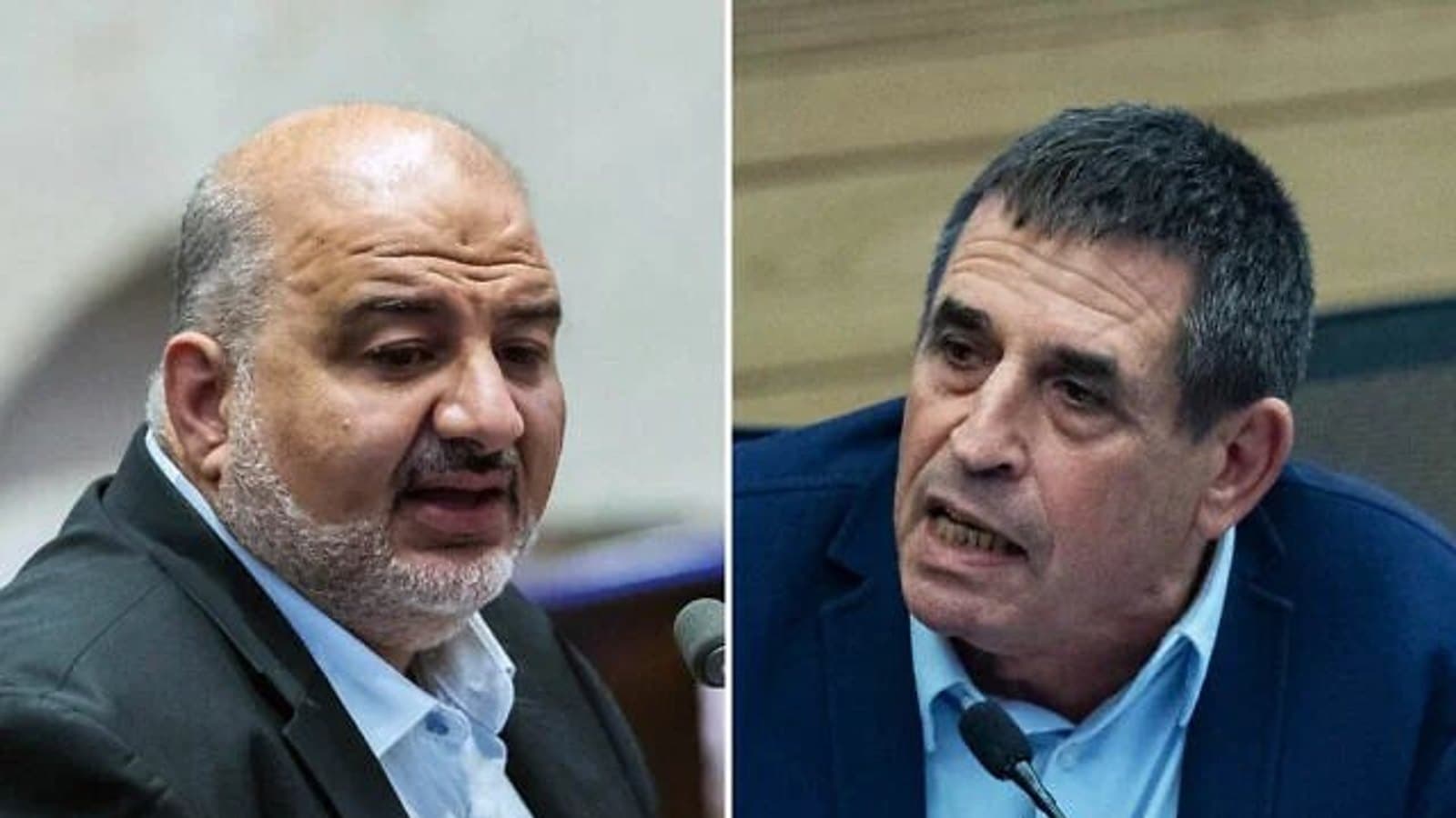 Ra'am chairman Mansour Abbas and former Yesh Atid MK Yoav Segalovitz. File photographs.