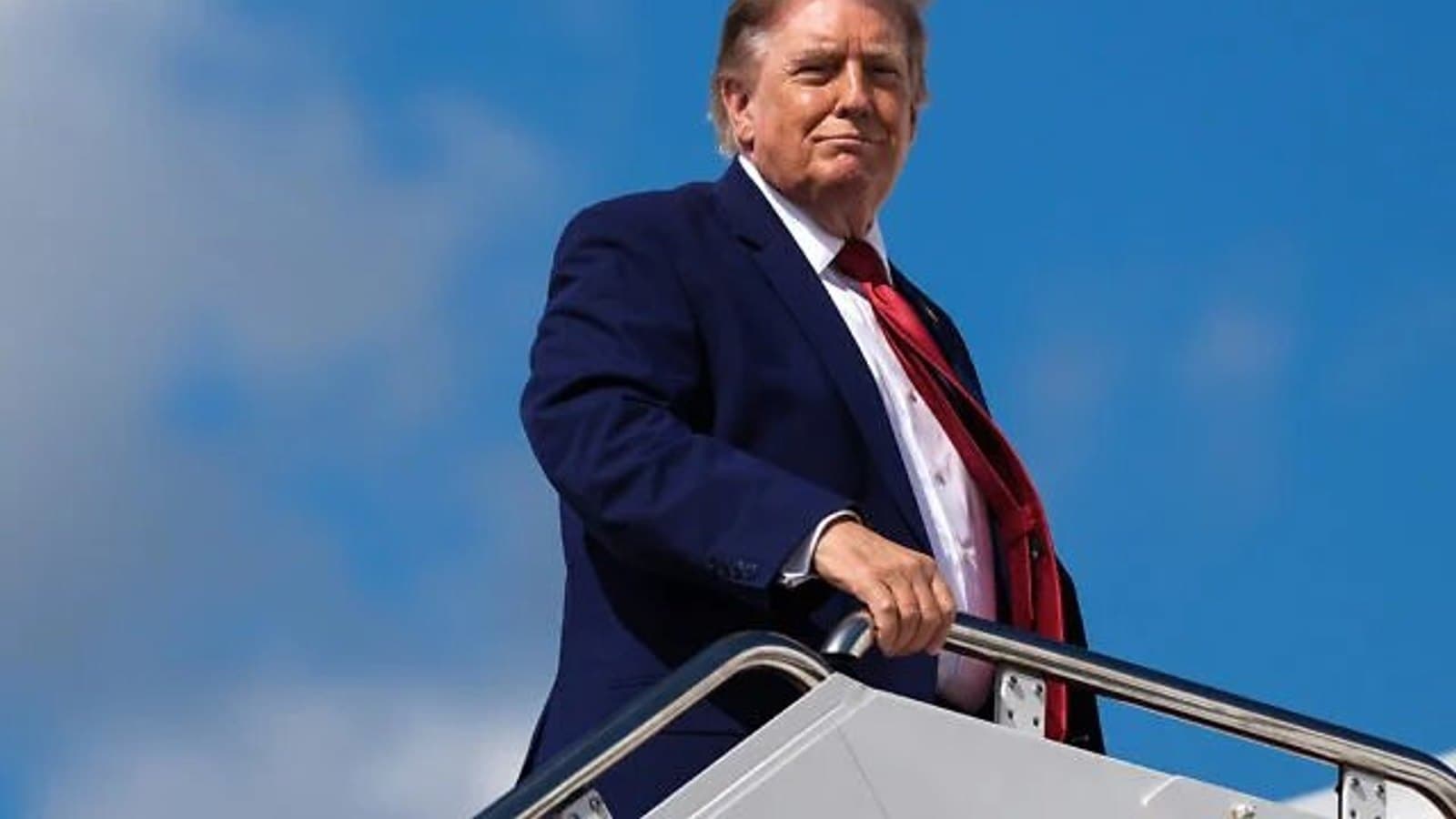 US President Donald Trump boarding Air Force One. File photograph.